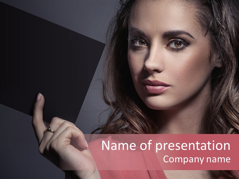 Displaying Background Lady PowerPoint Template