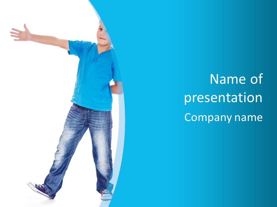 Boy Attractive Way PowerPoint Template