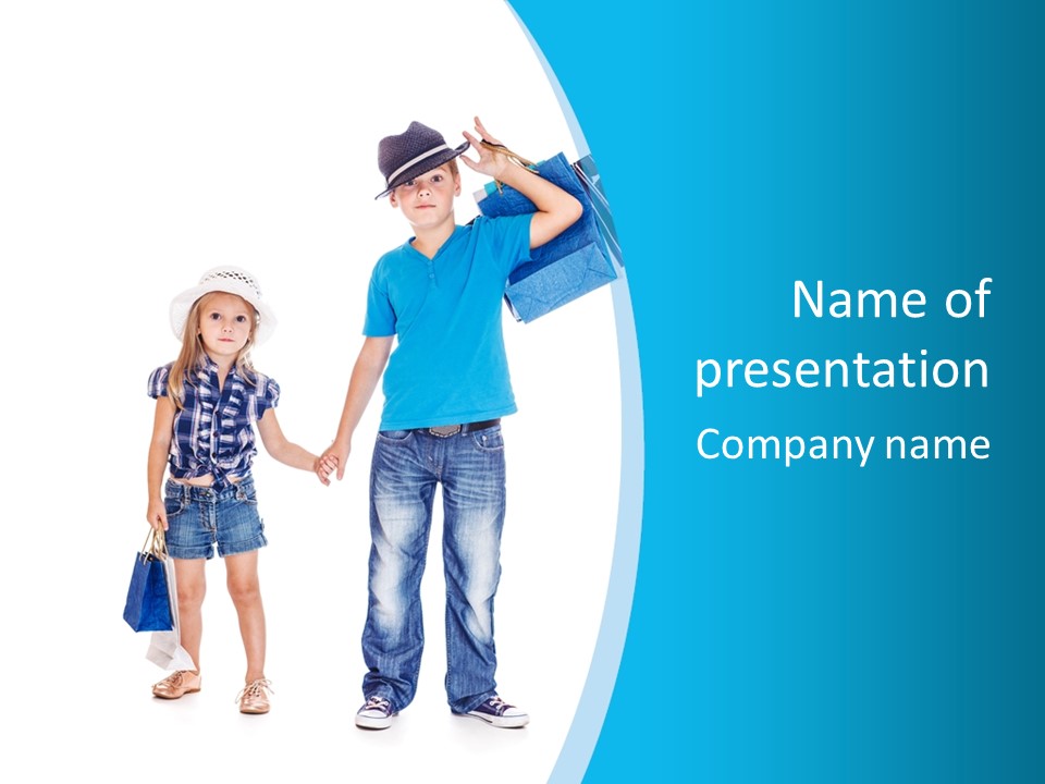 Elementary Age Jeans Shopping PowerPoint Template