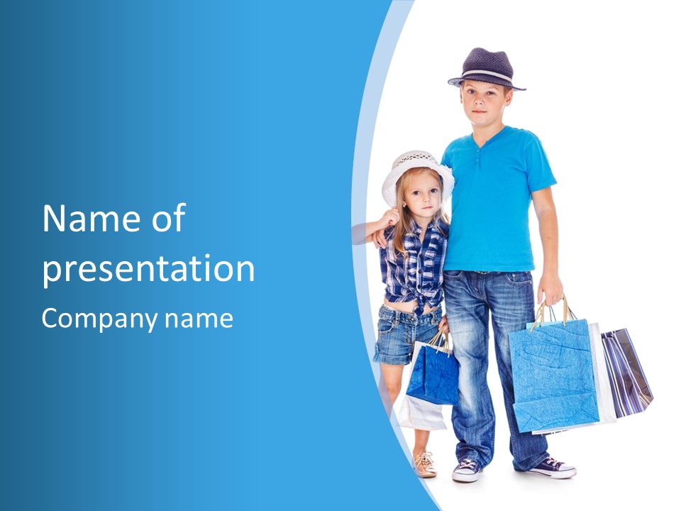 Blonde Small Kid PowerPoint Template