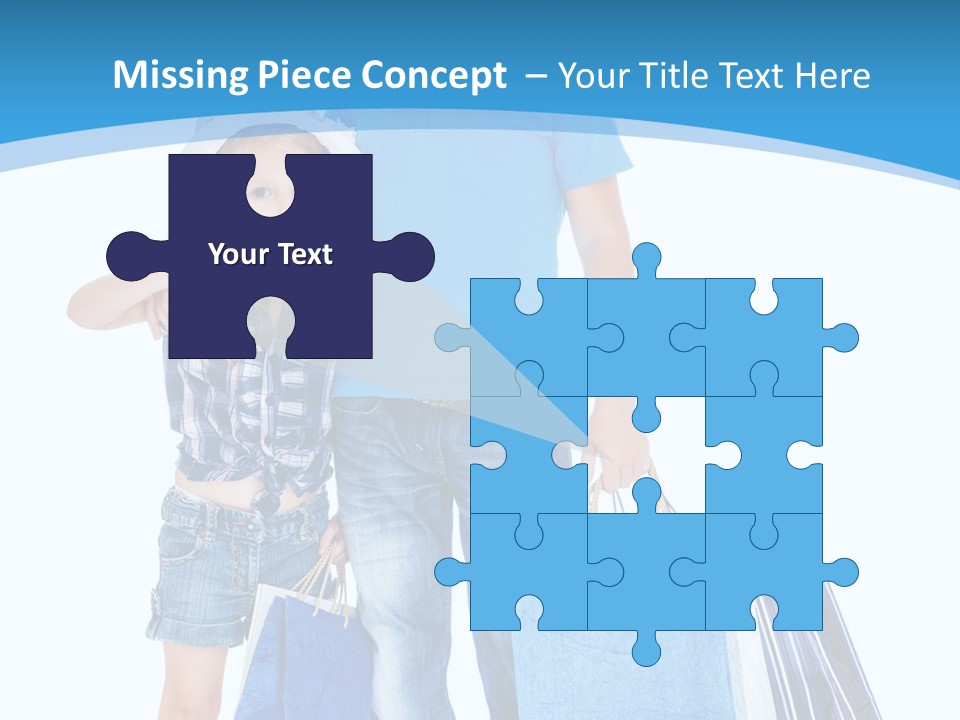 Caucasian Paper Bag Hold PowerPoint Template