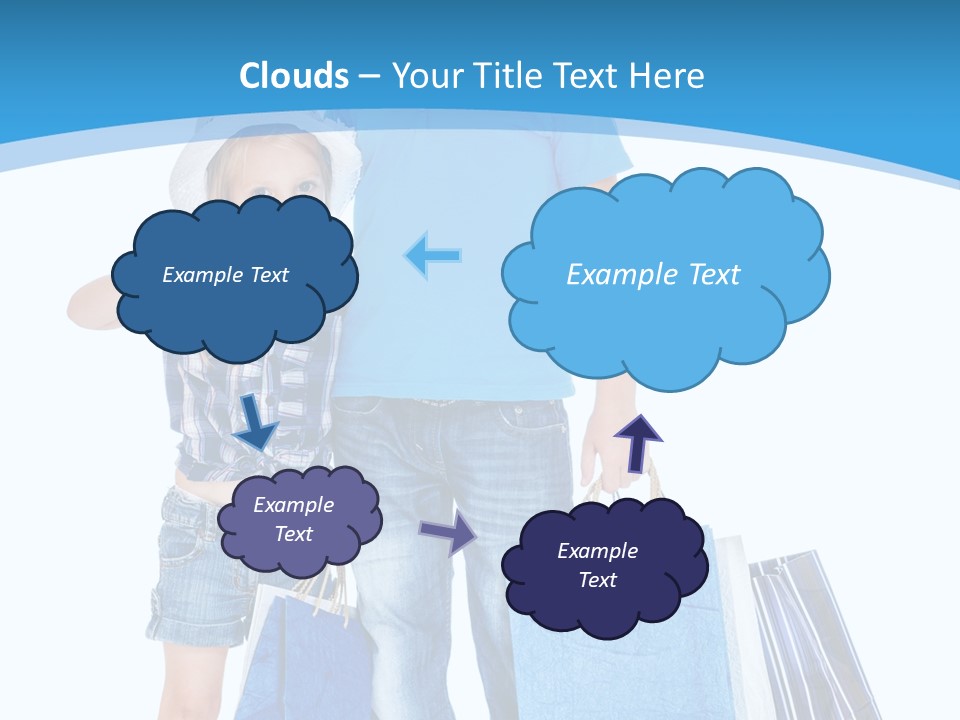 Caucasian Paper Bag Hold PowerPoint Template