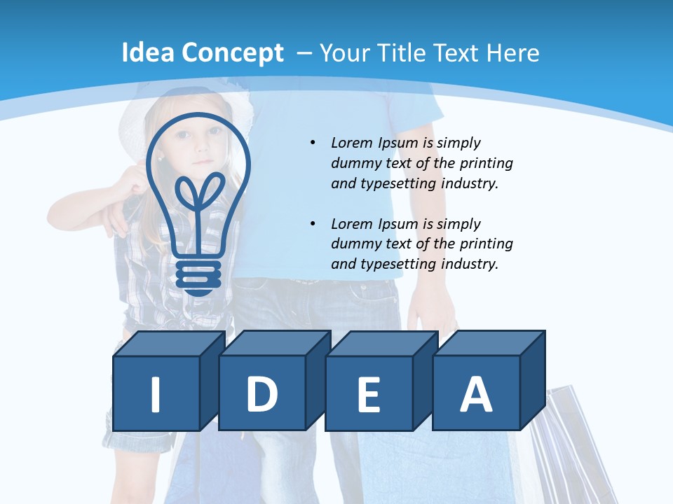 Caucasian Paper Bag Hold PowerPoint Template