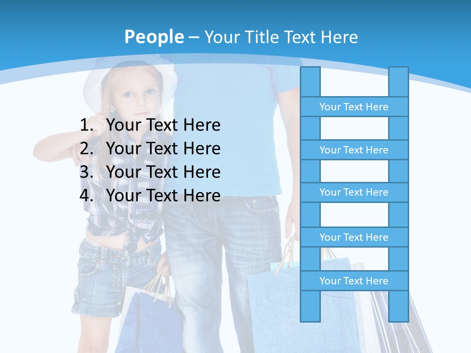 Caucasian Paper Bag Hold PowerPoint Template