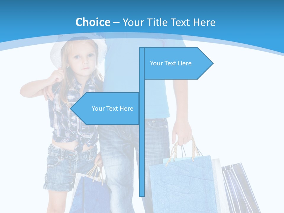 Caucasian Paper Bag Hold PowerPoint Template