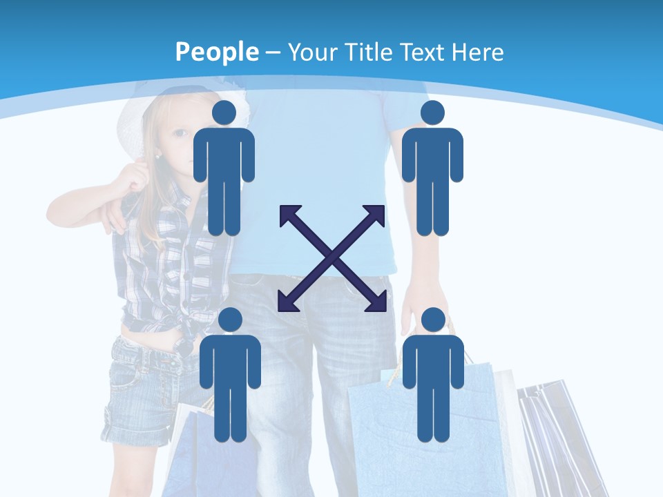 Caucasian Paper Bag Hold PowerPoint Template