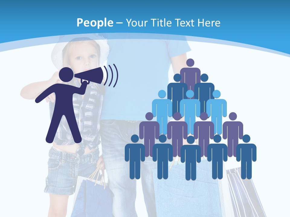 Caucasian Paper Bag Hold PowerPoint Template