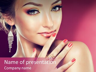 Skincare Hands Hair PowerPoint Template