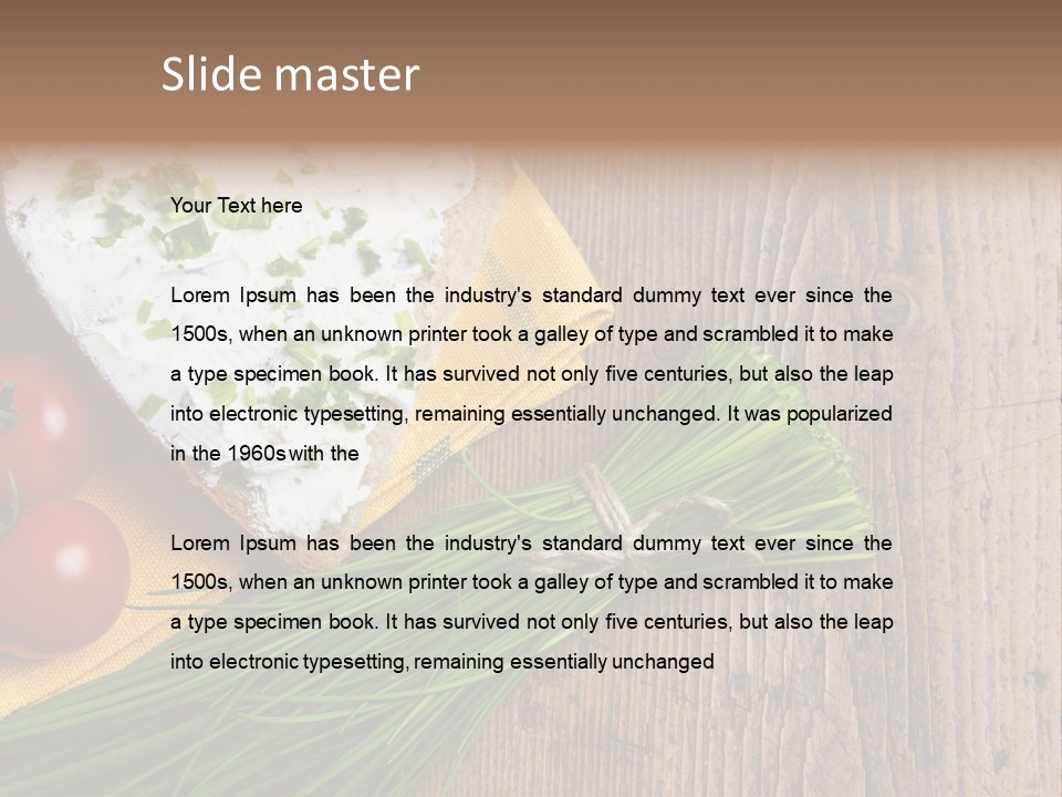 Aroma Chives Wood PowerPoint Template