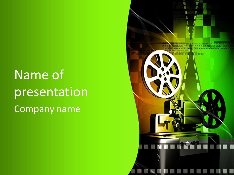 Movie Rotation Colour PowerPoint Template