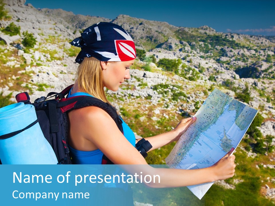 Climbing Eco Caucasian PowerPoint Template