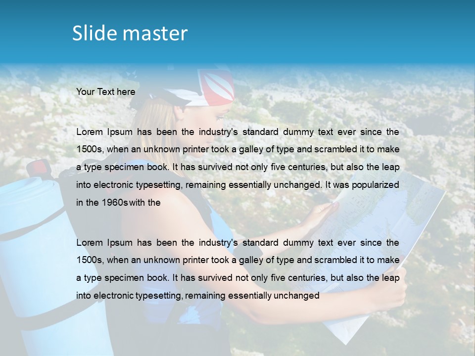 Climbing Eco Caucasian PowerPoint Template