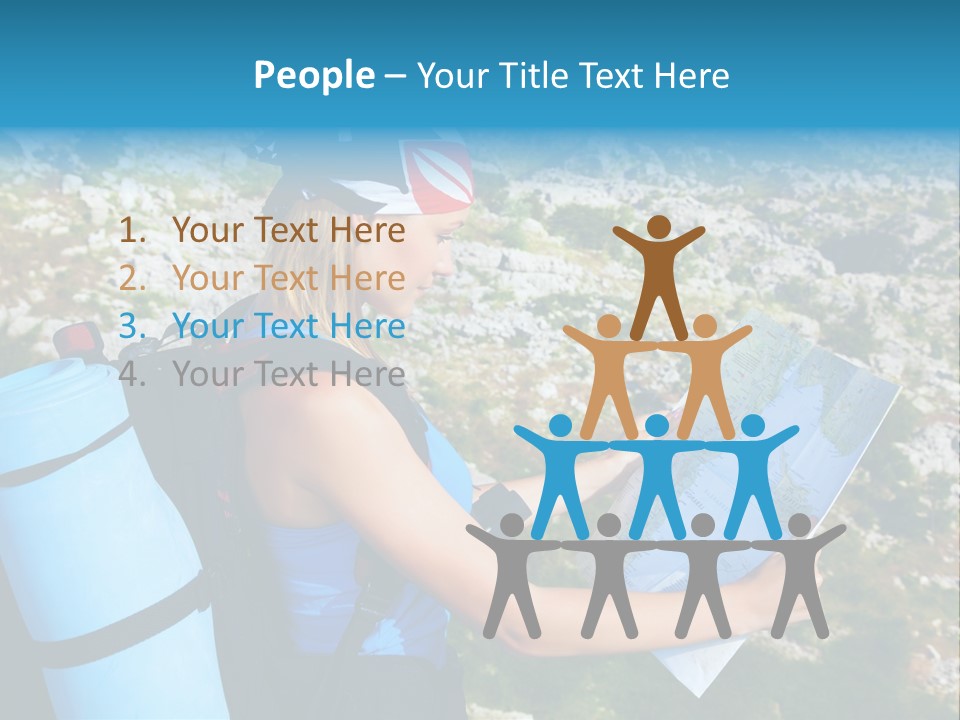 Climbing Eco Caucasian PowerPoint Template