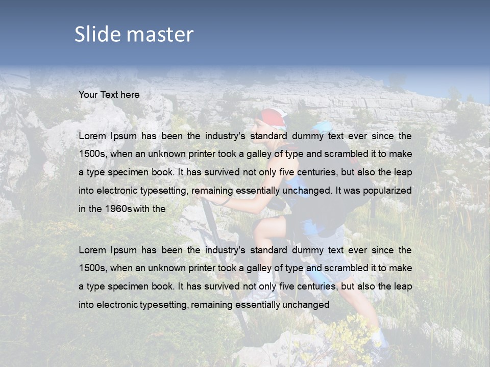 Adult Nature Hiker PowerPoint Template