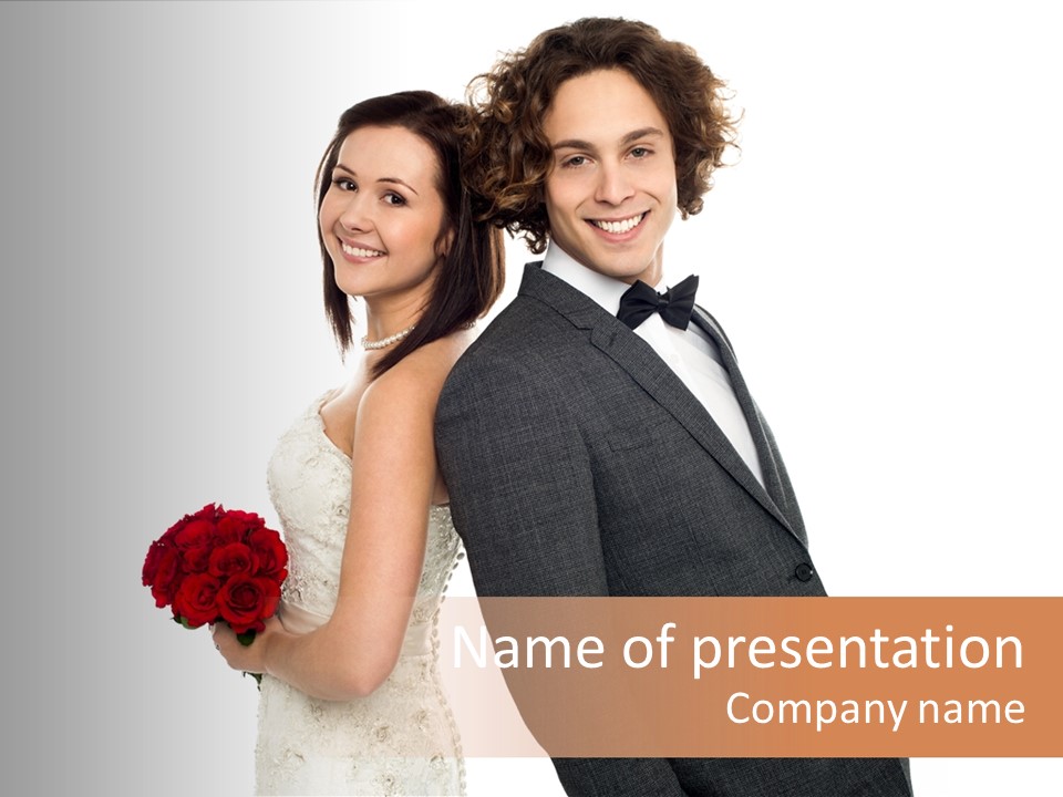 Groom Smiling Adorable PowerPoint Template