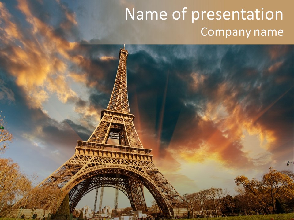 Grass Tower Wonder PowerPoint Template