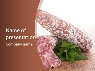 Pork Salami Appetizer PowerPoint Template