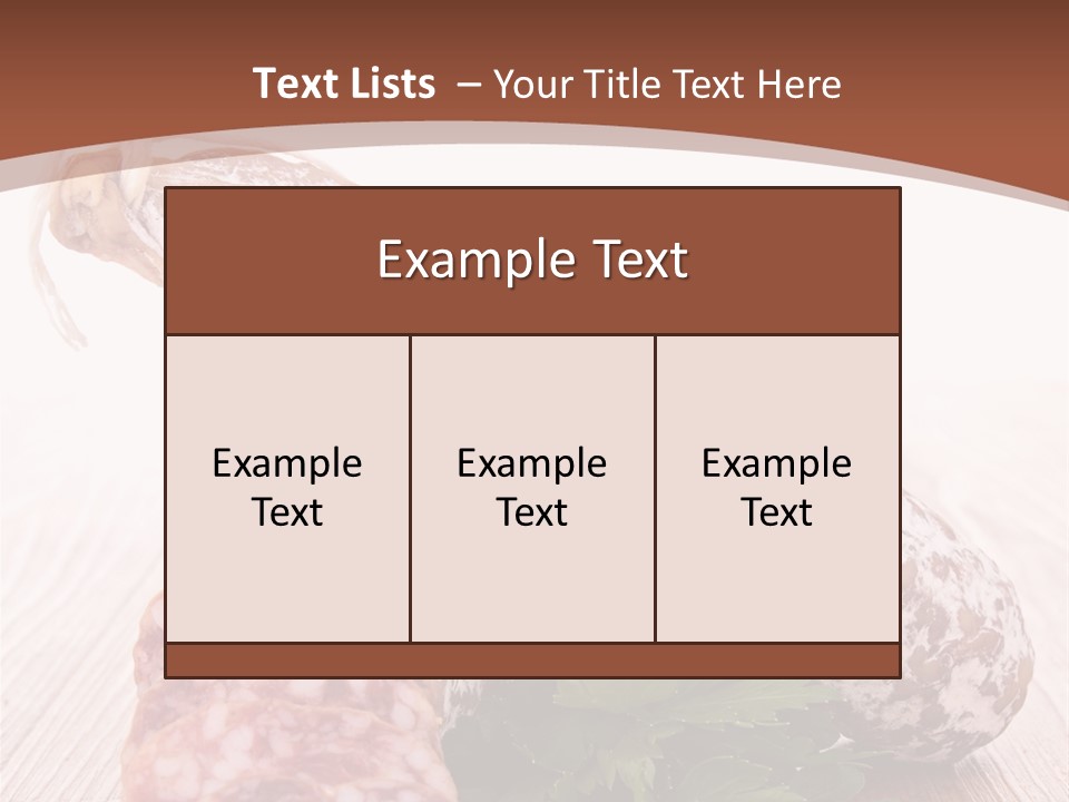 Pork Salami Appetizer PowerPoint Template