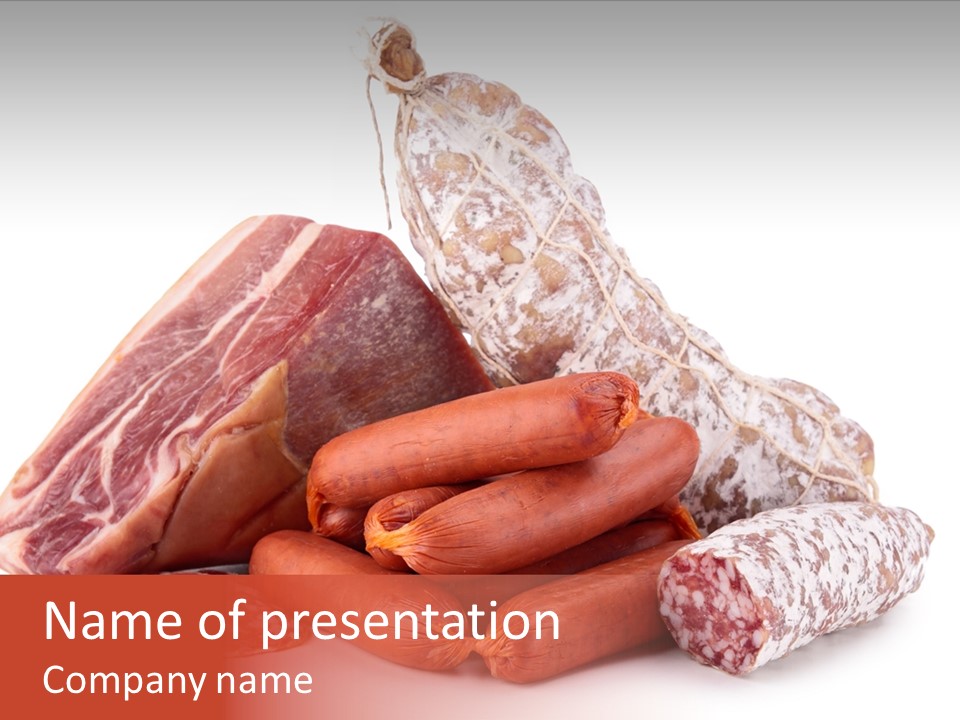 Piece Meat Isolated PowerPoint Template