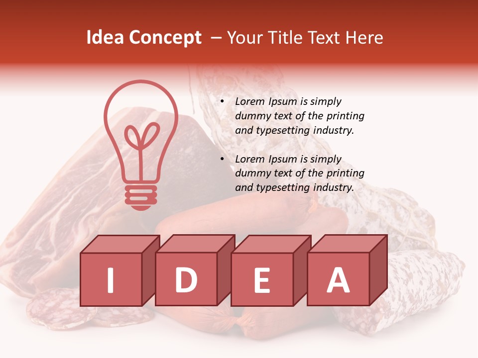 Piece Meat Isolated PowerPoint Template