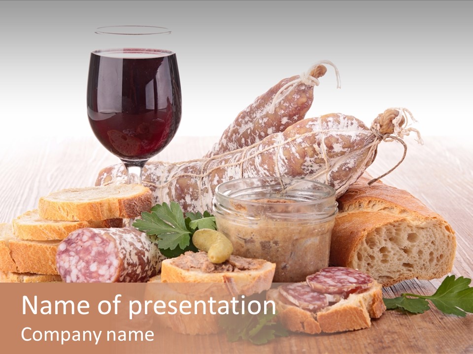 Toast Appetizer Meat PowerPoint Template