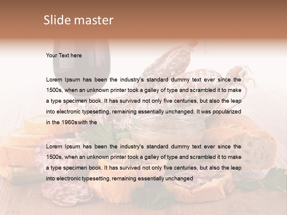 Toast Appetizer Meat PowerPoint Template