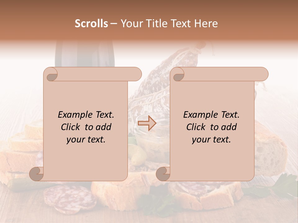 Toast Appetizer Meat PowerPoint Template