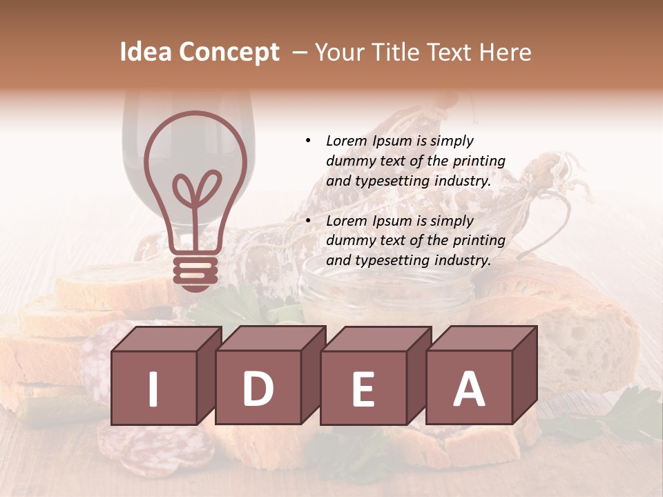 Toast Appetizer Meat PowerPoint Template