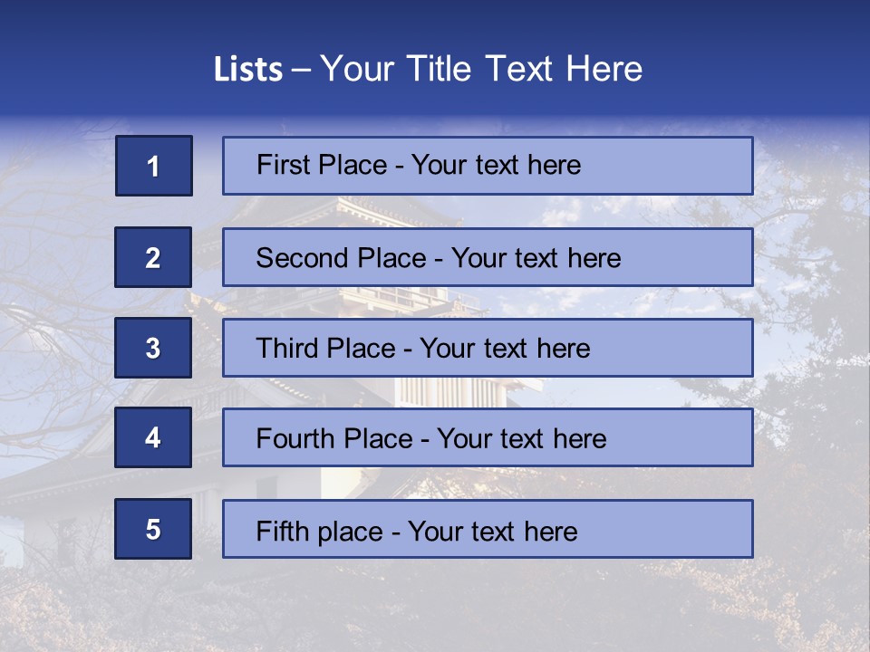 Japanese Trees Architecture PowerPoint Template
