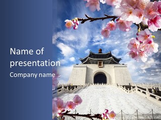 Calligraphy Chinese Blossom PowerPoint Template