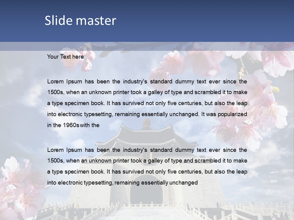 Calligraphy Chinese Blossom PowerPoint Template