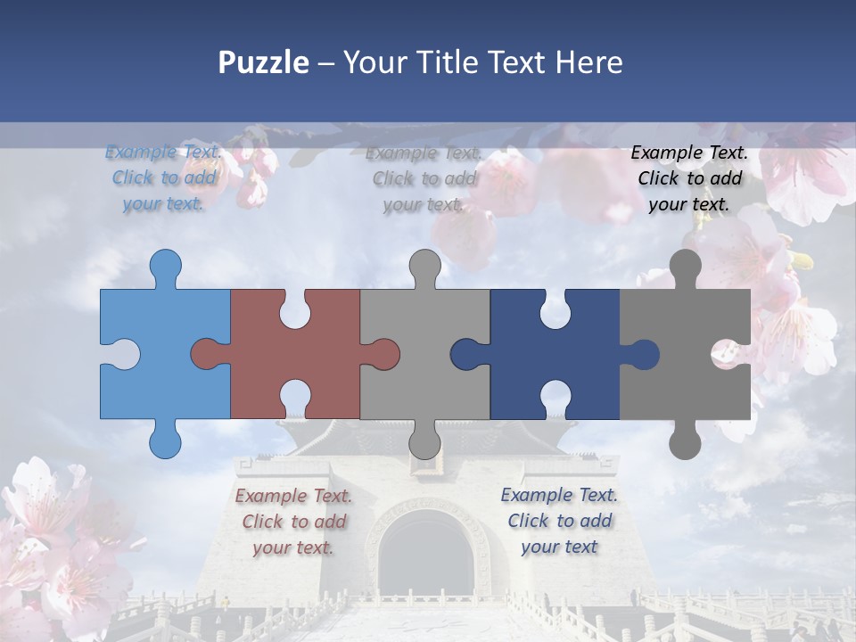 Calligraphy Chinese Blossom PowerPoint Template