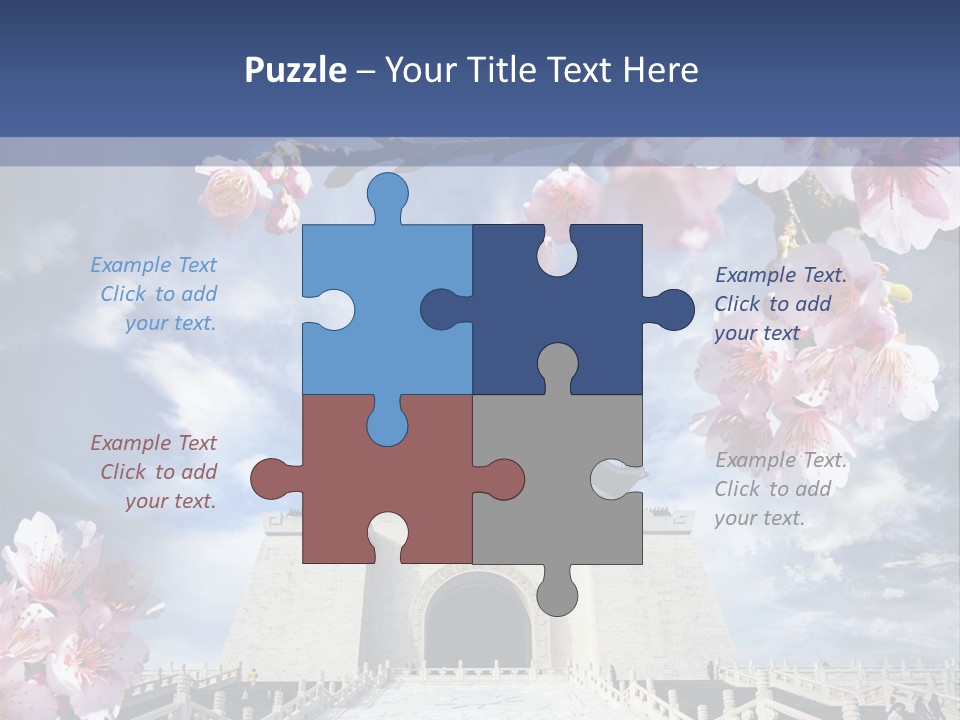 Calligraphy Chinese Blossom PowerPoint Template