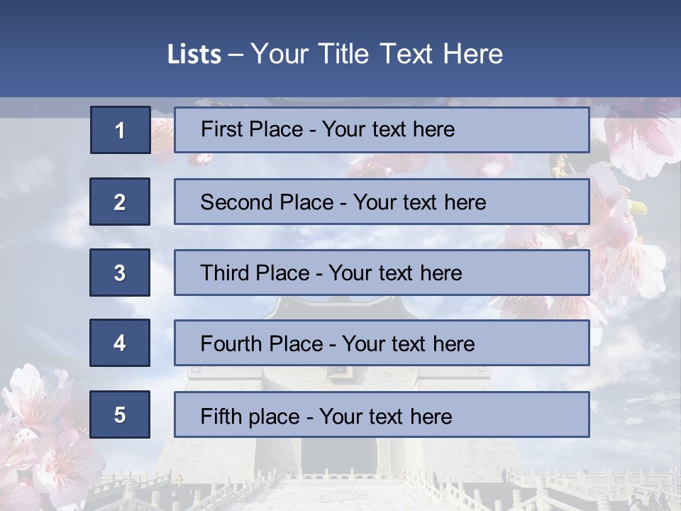 Calligraphy Chinese Blossom PowerPoint Template
