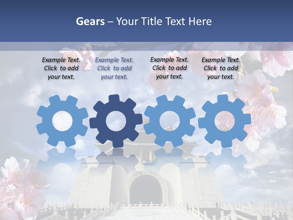 Calligraphy Chinese Blossom PowerPoint Template