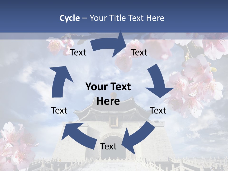 Calligraphy Chinese Blossom PowerPoint Template