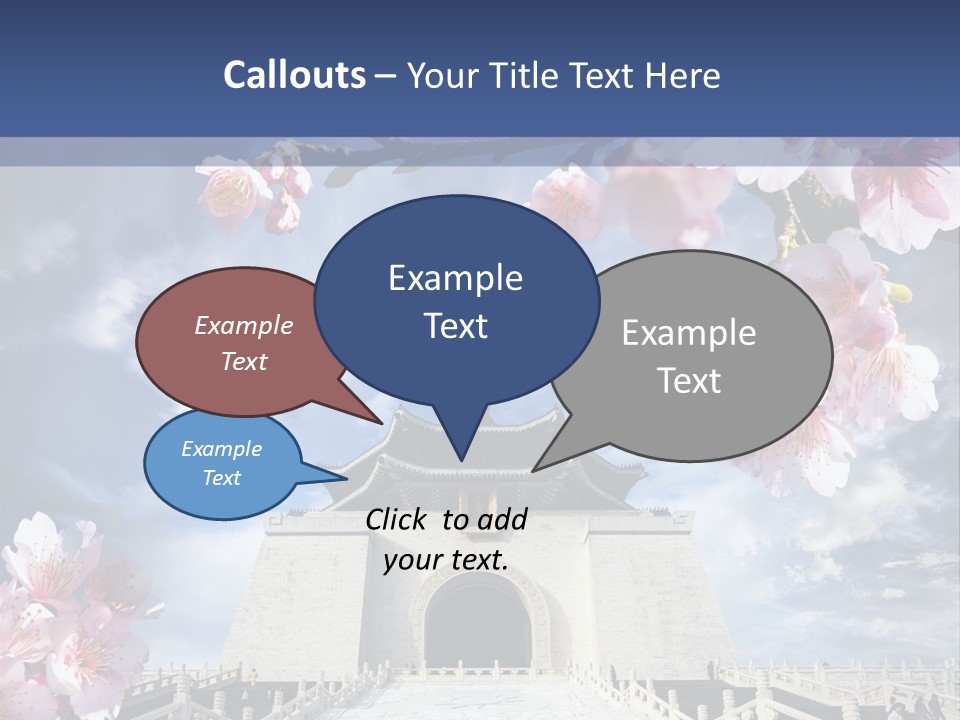 Calligraphy Chinese Blossom PowerPoint Template