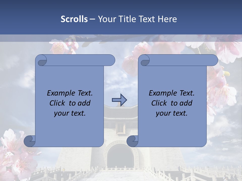 Calligraphy Chinese Blossom PowerPoint Template
