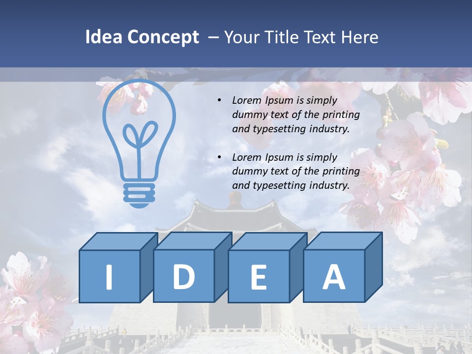 Calligraphy Chinese Blossom PowerPoint Template