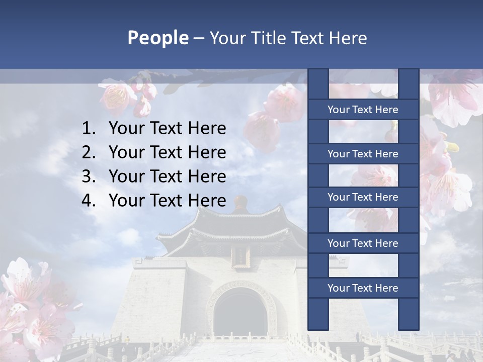 Calligraphy Chinese Blossom PowerPoint Template