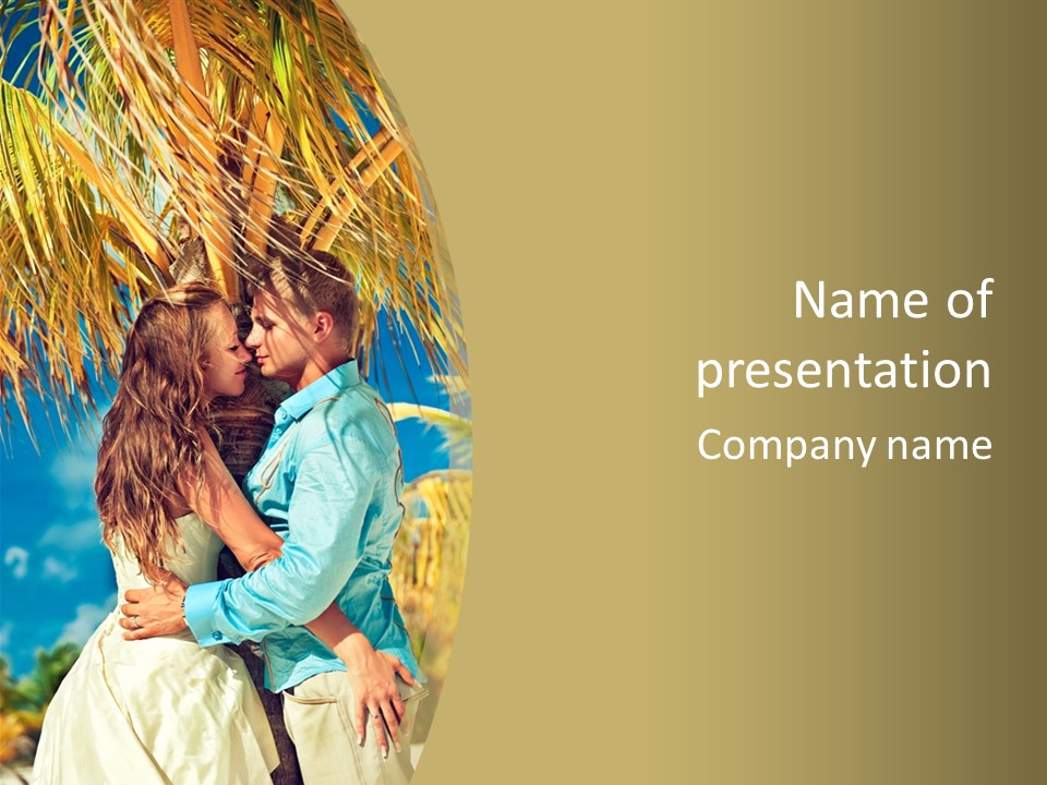 Pond Wind Bride PowerPoint Template