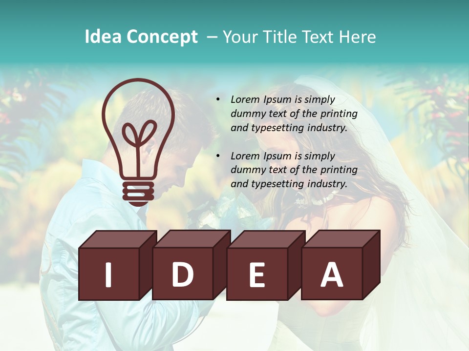 Bali Palm Bride PowerPoint Template