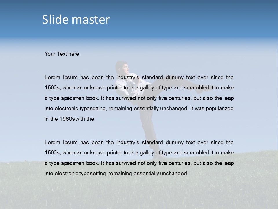 Man Ceo Kicking PowerPoint Template