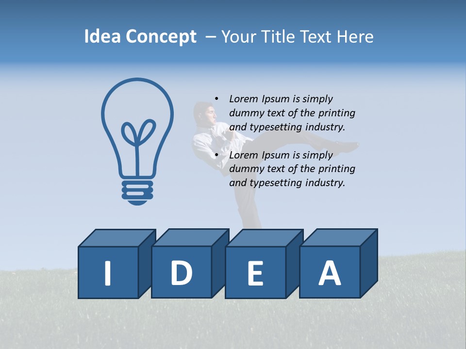 Man Ceo Kicking PowerPoint Template