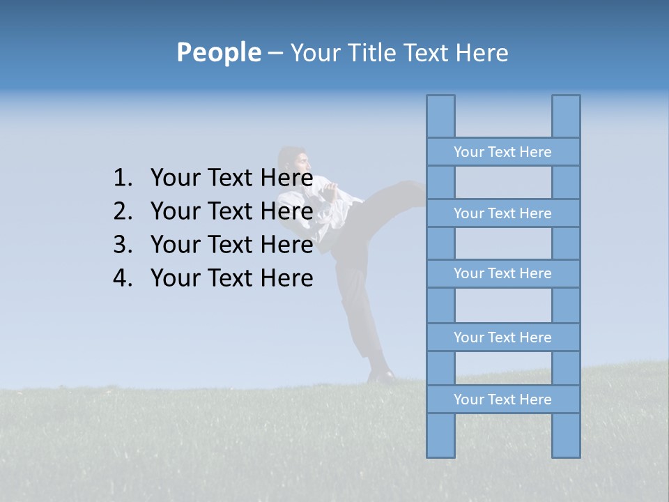 Man Ceo Kicking PowerPoint Template