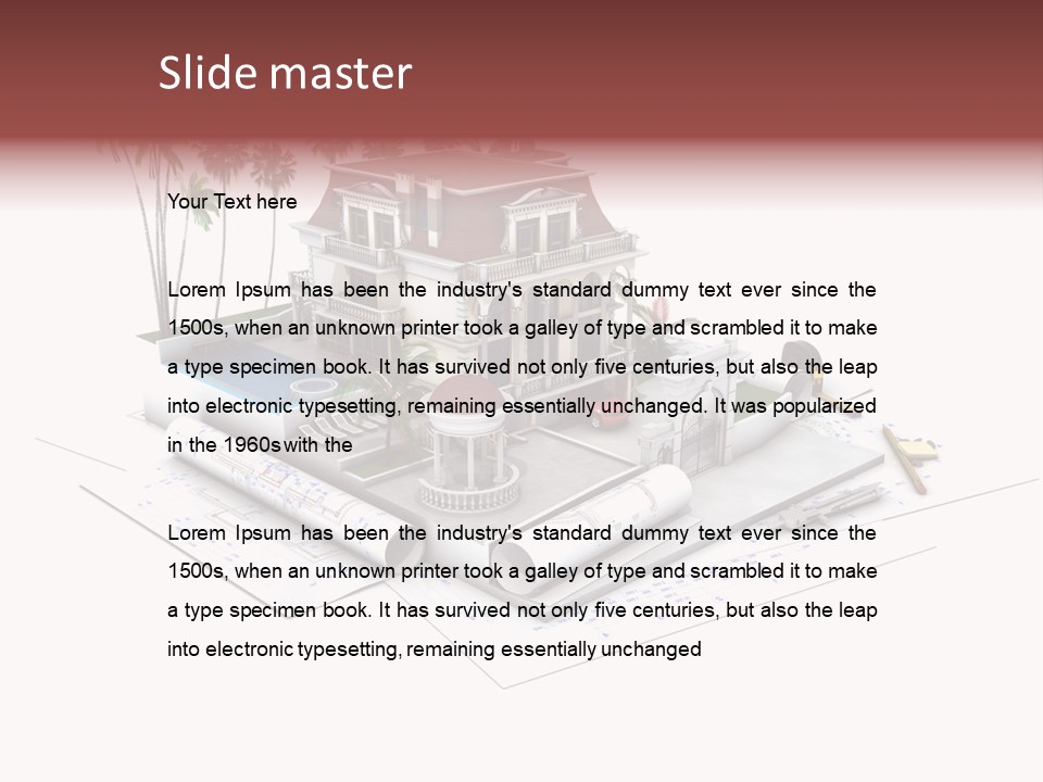 Exterior Built Mansion PowerPoint Template
