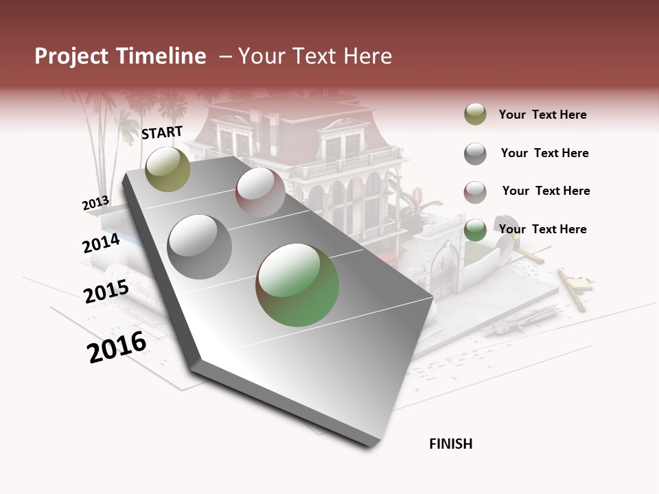 Exterior Built Mansion PowerPoint Template