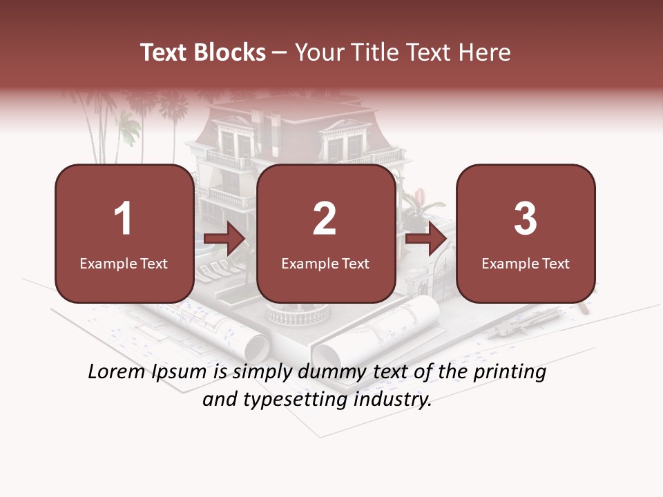 Exterior Built Mansion PowerPoint Template