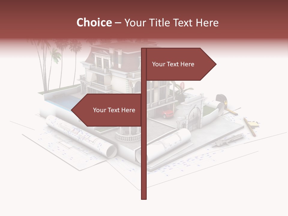 Exterior Built Mansion PowerPoint Template