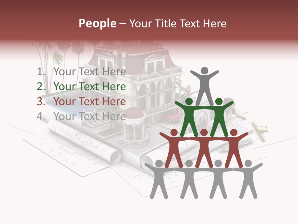 Exterior Built Mansion PowerPoint Template